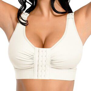 NEW Medium FeelinGirll Bra, Soft Support, Lifting Bra,F ront Closure, White